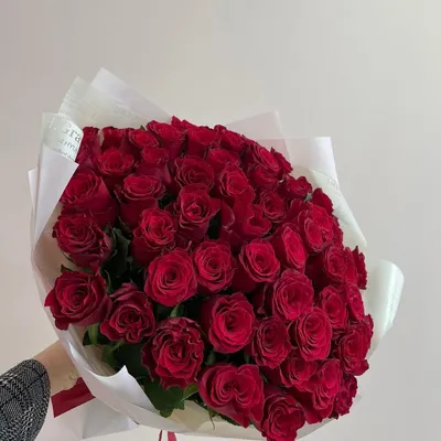 55 красных роз Люблю🥰, Цветы и подарки в Уфе, купить по цене 6287 RUB,  Монобукеты в Дом Букетов на Кавказской с доставкой | Flowwow