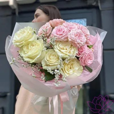 Купить Букет розовых роз в упаковке в Иваново с доставкой на дом - Romantika
