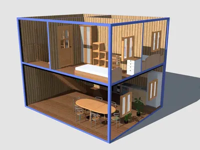 Модульный дом для дачи с верандой, 45 м2 - купить в Москве, проекты от  «Srub.Store»
