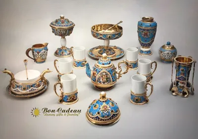 Чайный сервиз «Солнечный»: чайник, молочник, сахарница, ваза, ... |  Аукционы | Аукционный дом «Литфонд»