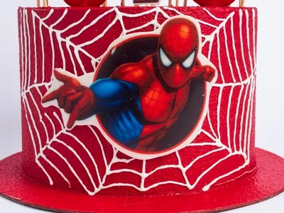 Торт человек паук красный — на заказ по цене 950 рублей кг | Кондитерская  Мамишка Москва