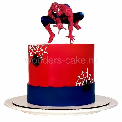 Торт Человек-паук двухъярусный (T8777) на заказ по цене от 1050 руб./кг в  кондитерской Wonders в Москве