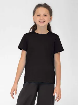 Детская черная футболка без рисунка - Арт АР-Д-ФУТБ/черный | Интернет  магазин ArgNord.ru