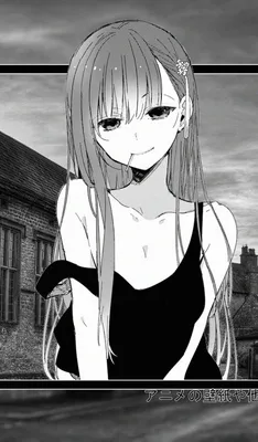 Милый аниме девушка портрет черно-белые цвета эскиз стиль | Премиум Фото