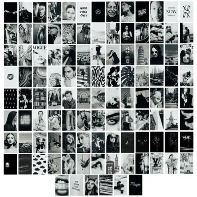 Photo Collage Kit Wall Aesthetic Decor | Black White Photo Collage Wall -  Black White - Aliexpress