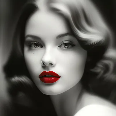 Женщина со стильными короткими брюнетками и красными губами. стоковое фото  ©stetsik 185958432