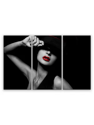 Ретро женщина с красными губами. Черно-белое фото Стоковое Изображение -  изображение насчитывающей курчаво, перлы: 29713441