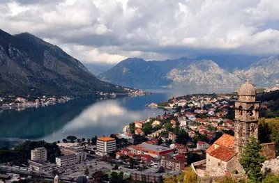 Обои для рабочего стола Черногория Perast Kotor bay Горы 3840x2400