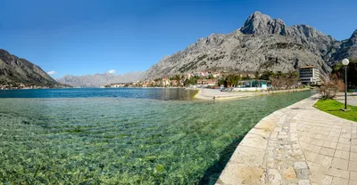 Фотографии Черногория Herceg Novi гора Пейзаж речка город Здания