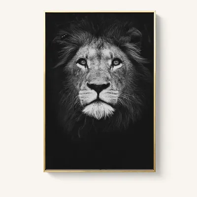 Купить Черный лев с вдохновляющими словами, настенная живопись на холсте,  постеры и принты на холсте, художественная картина для гостиной, домашний  декор | Joom