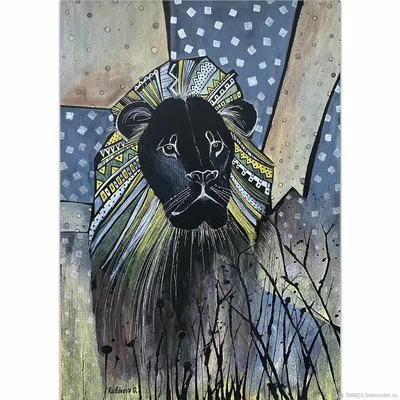 Картинки Черный лев, сила, спокойствие - обои 1440x900, картинка №138953