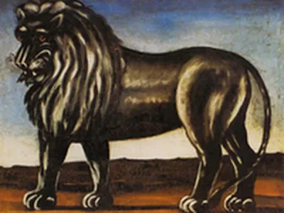 величественный чёрный лев пристально смотрит на шелковистый пушистый манус,  генеративный ай Иллюстрация штока - иллюстрации насчитывающей  величественно, сторона: 267927403
