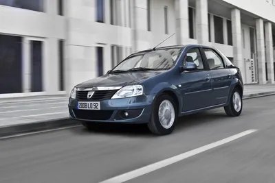 Dacia Logan 1.5 dCi, model year 20056-, silver, light gray, driving,  diagonal from the front, frontal view, Test track Stock Photo - Alamy