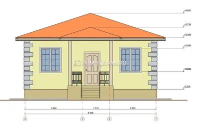 Одноэтажный проект дома Дачный – 2, площадь 60 кв.м