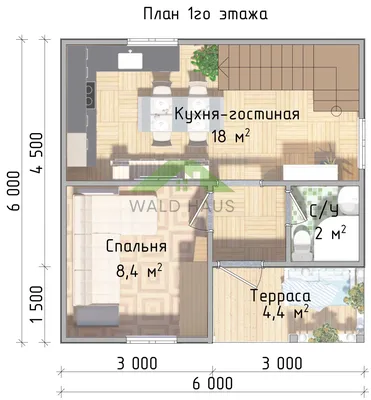 Проект одноэтажного дома для дачи до 80 кв.м из пеноблоков или каркаса