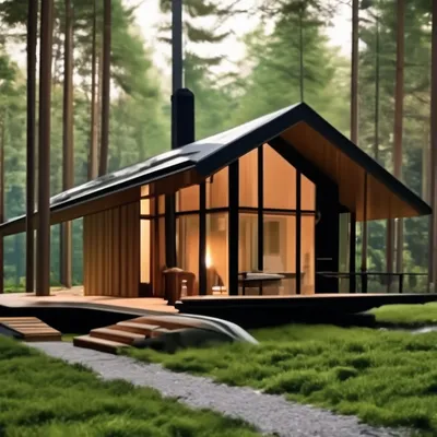 Небольшой дом посреди леса, дом в …» — создано в Шедевруме
