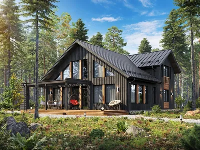 X35. Лучший проект дома в скандинавском стиле, купить лучший проект  мансардного дома – Архитектурная студия Pollio | pollio-studio.com.ua