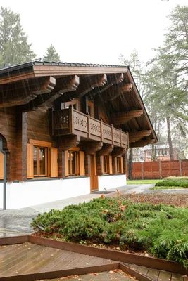Проект современного загородного дома в стиле шале Агалатово, цена  строительства под ключ