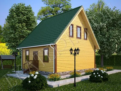 Проект дома из бруса 7 на 8 в Сургуте | Проект деревянного дома Н-64 - 701  000 рублей - Екатерем
