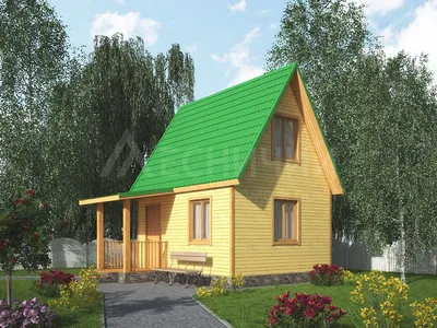 Дачный каркасный дом с мансардой 6 на 6 проект «К266». Цена на  строительство в Москве.
