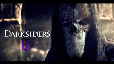 Darksiders 2 death, purple cloak, bones, muscular, slim, orange glowing  eyes on Craiyon