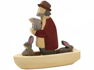 Деревянная игрушка Дед Мазай и зайцы – купить в магазине мастерской «Сказки  Дерева»