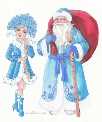 Новогодняя ёлка дед мороз снегурочка…» — создано в Шедевруме