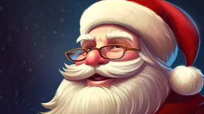 рождество дед мороз в очках андроид, дед мороз мультяшная картинка, Санта  Клаус, мультфильм фон картинки и Фото для бесплатной загрузки