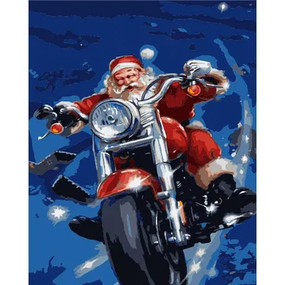 Картина по номерам дед мороз на мотоцикле gs1555 — цена 235 грн в каталоге  Картины по номерам ✓ Купить товары для спорта по доступной цене на Шафе |  Украина #134629198