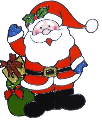 Термонаклейка Дед мороз с мешком подарков, термоперенос на ткань - купить  аппликацию, принт, термотрансфер, термоперенос на футб