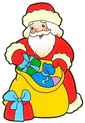 Дед Мороз с мешком подарков на белом фоне. Векторная открытка Stock  Illustration | Adobe Stock