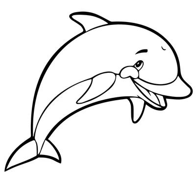 Дельфинчик — раскраска для детей. Распечатать бесплатно.