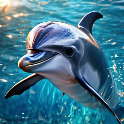 Очень милый дельфинчик 32k, яркое …» — создано в Шедевруме