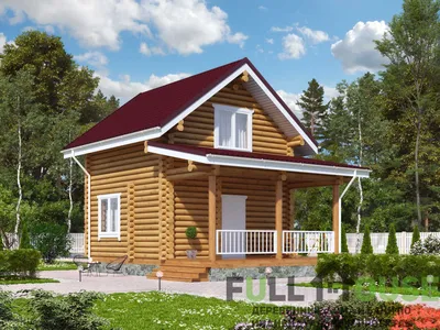 Шведский деревянный дом с верандой и сауной. Цена дома и проект каркасного  дома