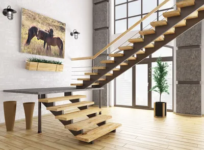 Деревянные лестницы на второй этаж частного дома » PAPACARLO фабрика  столярных изделий