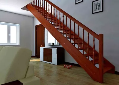 Красивая деревянная лестница на второй этаж с плавным поворотом | Дом, Деревянная  лестница, Лестница