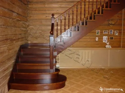 Деревянные лестницы на второй этаж частного дома — купить в Казани по цене  57000 руб. за шт на СтройПортал