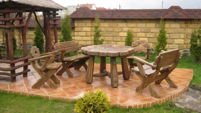Деревянные садовые столы для дачи купить по низкой цене в HiTSAD.RU