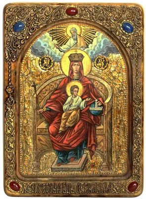 Икона Божией Матери Державная - Икона из янтаря, ручной работы (ар-327) в  г. Киев за 1 550 грн в интернет-магазине ➦ \"Иконный Двор\"