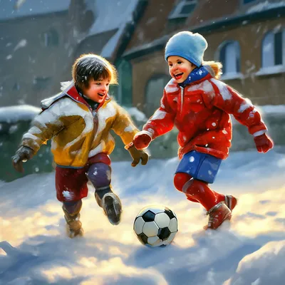 Детский мультфильм иллюстрации, дети играют в футбол теннис, ребенок, рука,  спорт png | PNGWing