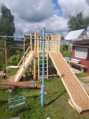 Как я горку детям на даче строил | Пикабу