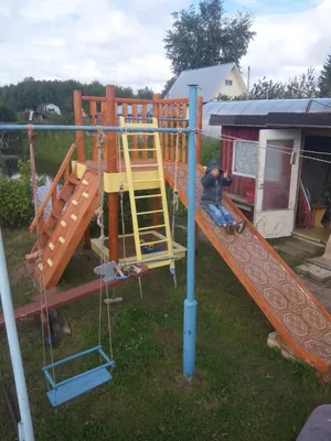 Как я горку детям на даче строил | Пикабу