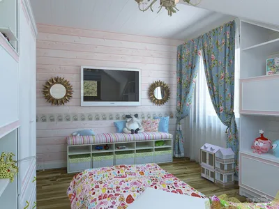Детская в деревянном доме: интерьер комнаты, фото примеров дизайна