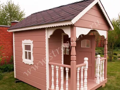Детский домик из дерева для улицы | Домики, Игровые домики, Детские игровые  домики
