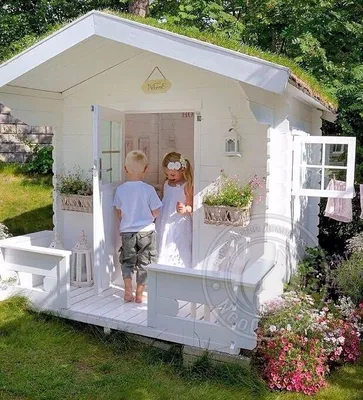 Детский домик \"Happy house 3\" песочный дворик для дачи купить по цене 88  000 руб. в Москве