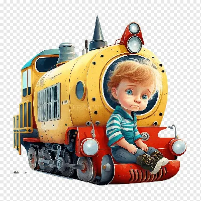 милый детский поезд детский поезд мультфильм детский поезд, png | PNGWing