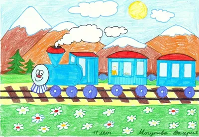 Детский рисунок поезд (51 фото) » рисунки для срисовки на Газ-квас.ком