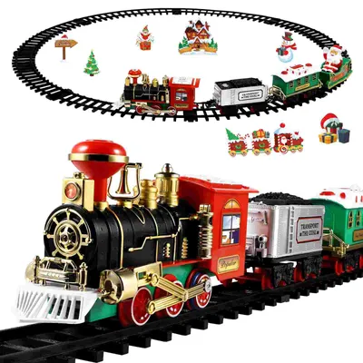 Купить детский игрушечный инерционный поезд PLAYSMART с вагонами, 55 см,  красный, 106788, цены на Мегамаркет