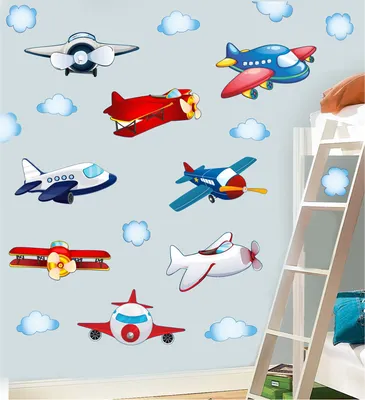 Детский цветной самолет Stock Illustration | Adobe Stock
