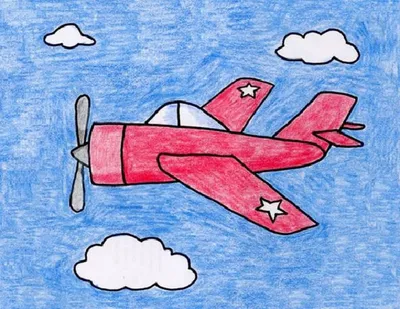 Самолет легкий детский рисунок - 61 фото